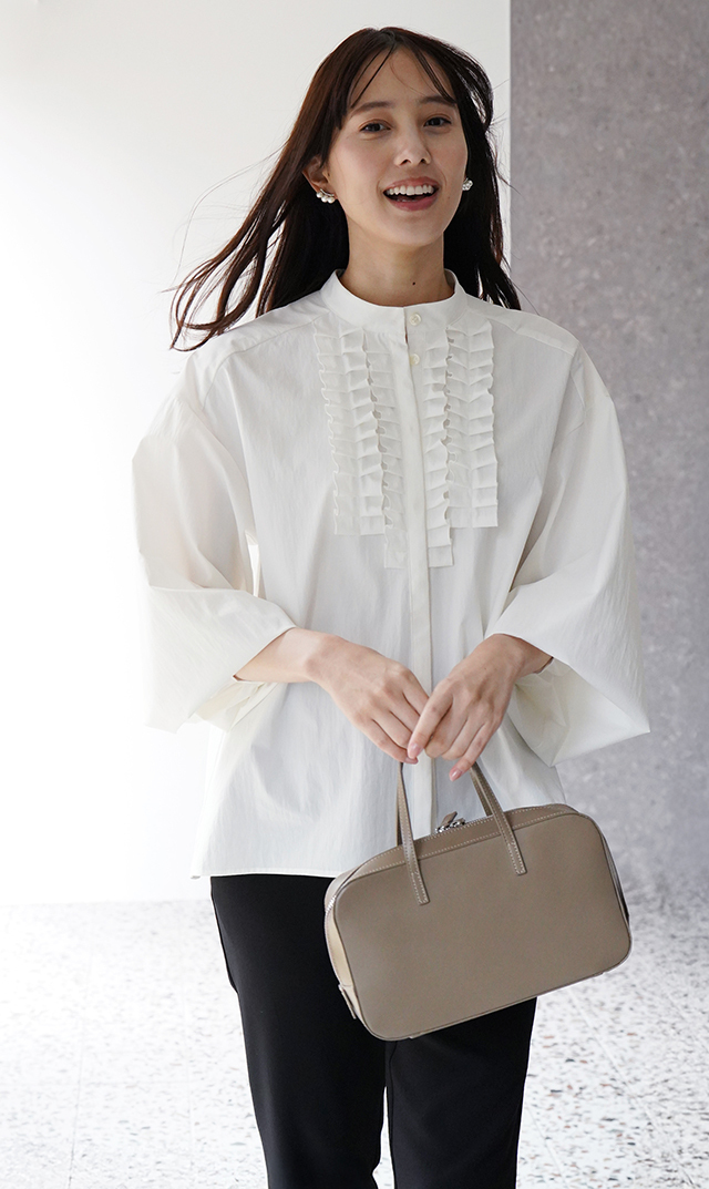 シャインタックリボンブラウス